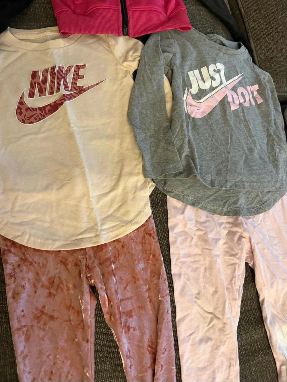 Nike Girls Active Sets- Black & Pink Jacket with Tops and Leggings